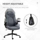 English Elm Vinsetto High Back Office Chair With Flip Up Armrests, Swivel Computer Chair With Adjustable Height and Tilt Function, Dark Gray