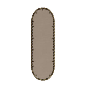 English Elm Iron Oval Retro Mirror with Antique Finish - Decorative Wall Hanging for Living Room & Entryway (Elegant) Gold W757P266576
