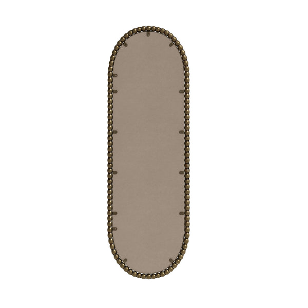 English Elm Iron Oval Retro Mirror with Antique Finish - Decorative Wall Hanging for Living Room & Entryway (Elegant) Gold W757P266576