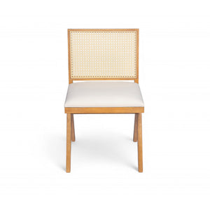 English Elm Christopher Knight Home® - Chandigarh Dining Room Chairs - Set Of 2, Natural Cane & Beige Cushions For Farmhouse Charm & Comfort N768P241398N