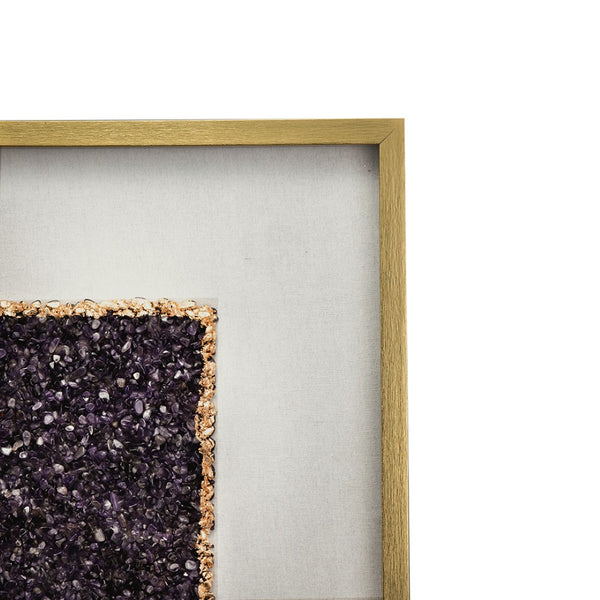English Elm S/2 Lillian Purple Crystal Shadow Boxes - Elegant Wall Décor With Velvet & Gold Accents, 23.6" W2078P318313-GIGA