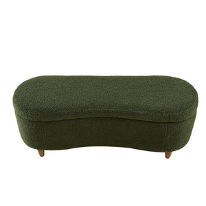English Elm Boucle Flip Top Storage Bench with Elm Legs – 400 lb Capacity, Plush Polyester Upholstery, 48" Wide Green 48.5 L x 17 W x 15 H B035P262676