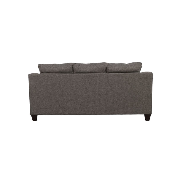 English Elm Ralston Charcoal Grey Sofa with Pillow — Traditional Flared Arms, Neutral Warm Fabric, Espresso Wood Finish B062P357832