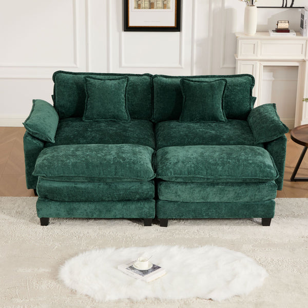 English Elm Wider Ergonomic Loveseat with Breathable Chenille Upholstery, Modular Design, Plush Double-Layer Cushioning W1143S00038 W1143S00038