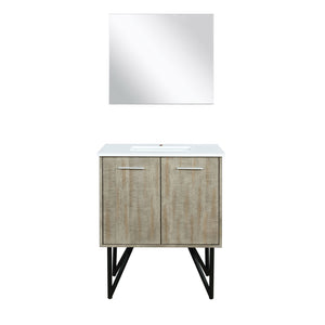 English Elm Rustic Acacia Bath Vanity with Cultured Marble Top, Soft-Close Doors, Mirror & Ample Storage B2731S01510