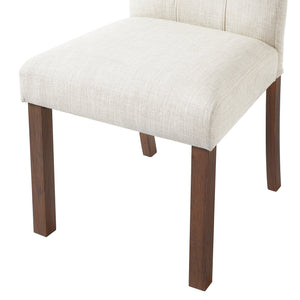 English Elm Wooden Modern Dining Chairs Set of 4 with Upholstered Beige Fabric, Rubber Wood Legs, 250lb Capacity Walnut N752P300578D