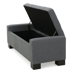 English Elm Guernsey Storage Ottoman Bench with Hinged Lid for Living Room or Bedroom N767P382228C
