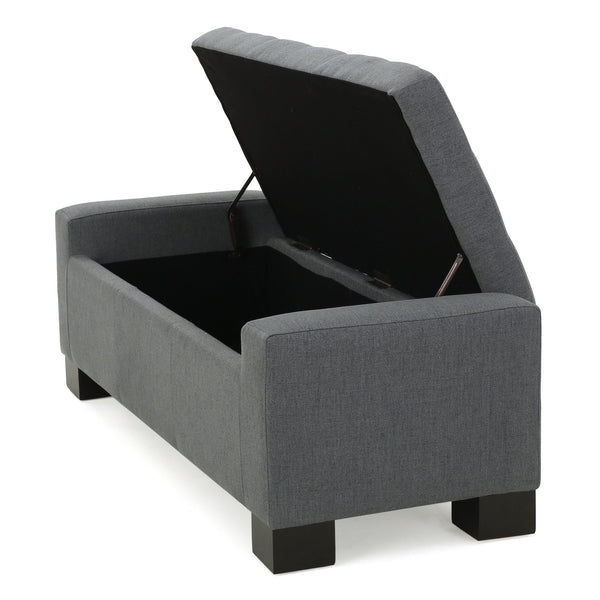 English Elm Guernsey Storage Ottoman Bench with Hinged Lid for Living Room or Bedroom N767P382228C