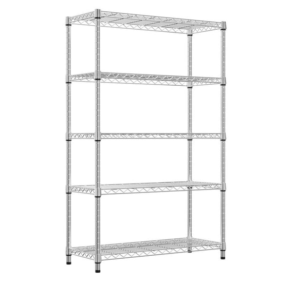 English Elm 1750 Lbs Carbon Steel Five Tier Wire Shelving Unit Heavy Duty Garage Storage Rack Chrome W5386P480701