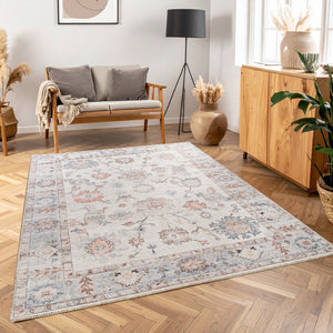 English Elm Oxford Traditional Polyester Area Rug Low Pile Stain Resistant for High Traffic Rooms B186P428909