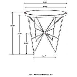 English Elm Sidney Green Marble Round Side Table with Geometric Iron Base for Living Room Decor B062P441131