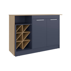 English Elm Harrell Two-tone Kitchen Island with Wine Rack Open Shelving and Cabinet Storage B097S00246