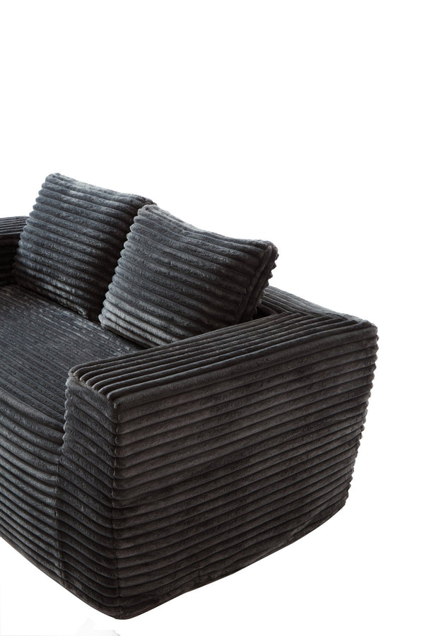 English Elm Sofa Cloud-Lounge 2-Seater Corduroy Memory Foam Loveseat, No-Assembly Modular, Portable Gray W1960P381476