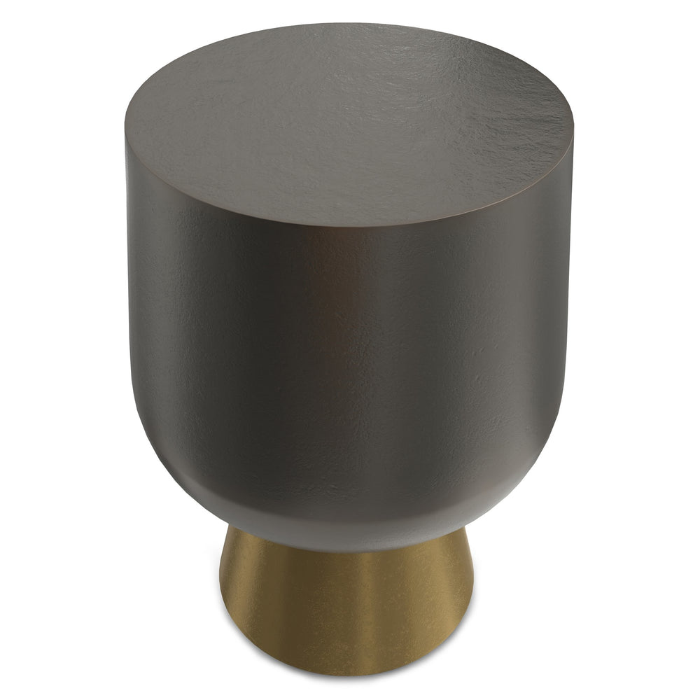 English Elm Anthony Cast Aluminum Side Table - Handcrafted Tulip Shape End Table in Antique Bronze & Brass Finish B136P239045