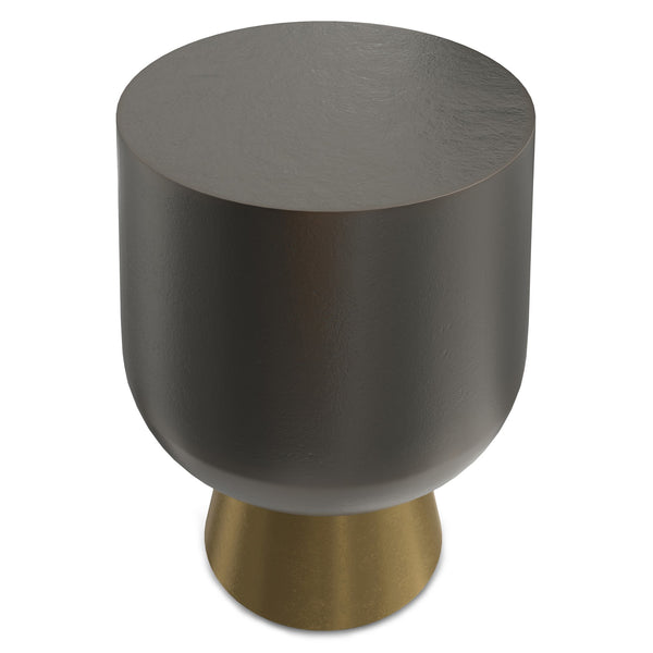 English Elm Anthony Cast Aluminum Side Table - Handcrafted Tulip Shape End Table in Antique Bronze & Brass Finish B136P239045