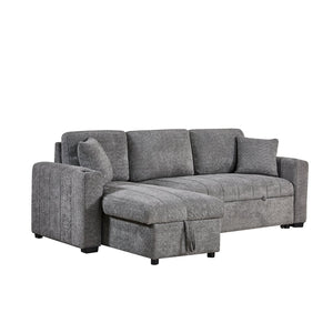 English Elm Seraphina Boucle Sleeper Sectional with Storage Chaise and Built-in Usb Charging B061S00964
