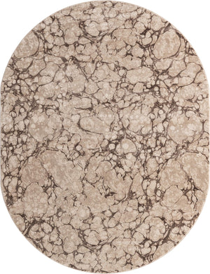 Unique Loom Oasis Breeze Machine Made Abstract Rug Brown, Beige/Ivory 8' 0" x 10' 0"