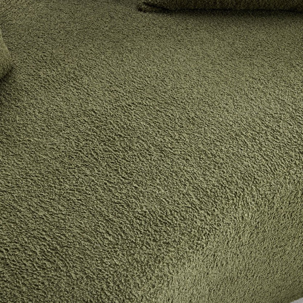 English Elm 66.93 Inch Curved Teddy Velvet Loveseat Sculptural Compact Sofa for Apartments Green W3612P406627