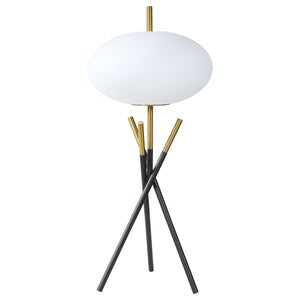 English Elm Clarendon Metal Tripod Table Lamp with Frosted Orb Shade Gold Touch Switch Accent B062P447789