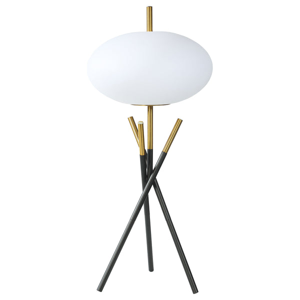 English Elm Clarendon Metal Tripod Table Lamp with Frosted Orb Shade Gold Touch Switch Accent B062P447789