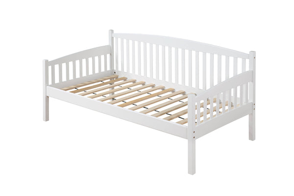 English Elm Caryn White Twin Daybed - Mission Style Slatted Panel, 13-Slat System, No Box Spring Needed, 330lb Capacity B2726S00336
