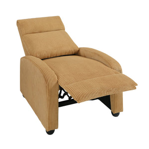 English Elm Modern Parsons Push Back Recliner Chair in Soft Corduroy Fabric — Sleek Comfortable Living Room Lounger with Solid Wood Frame and Easy Recline Mechanism Yellow 30 L x 27 W x 21.5 H B011P395835