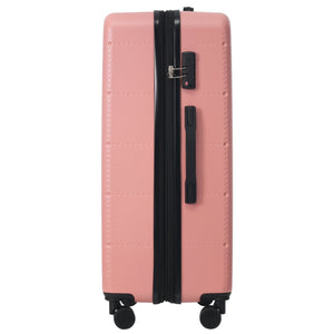 English Elm Luggage 5 Piece Hardside Abs Set with Front Access Carry on and Tsa Spinner Wheels Light Pink N732P391557U