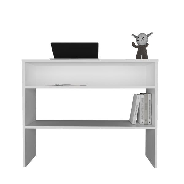 English Elm Console Table Richton White - Space-Saving Engineered Wood Console with Sturdy Open Shelves for Entryway Organizer and Small Living Rooms B092P238708