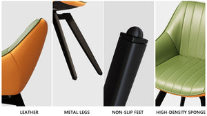 English Elm 29.53" Mid-Century Modern Coffee Table Set With 2 Pu Chairs For Stylish Living & Dining Spaces W2189S00505