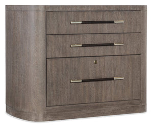 Hooker Furniture Modern Mood Lateral File With Wire-Brushed Oak, Leather-Wrapped Pulls, Locking Pendaflex Drawer, Mink Finish 6850-10466-89