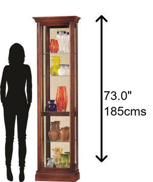 Hekman Furniture 680245 Gregory Curio Cabinet - Elegant Glass Display, Adjustable Shelves, And Interior Lighting Features Windsor Cherry Gregory Curio Cabinet 680245