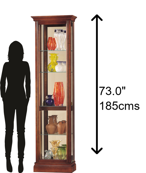 Hekman Furniture 680245 Gregory Curio Cabinet - Elegant Glass Display, Adjustable Shelves, And Interior Lighting Features Windsor Cherry Gregory Curio Cabinet 680245