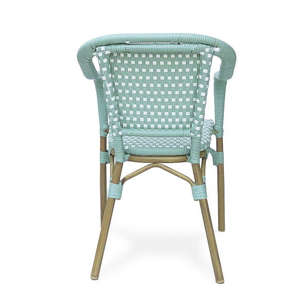 English Elm Bistro Chair Set of 2 French Country Woven Aluminum Outdoor Patio Seating Pair 72906.00LT