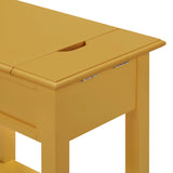 Homelegance By Top-Line Cerie 1-Drawer Side Table with Charging Station Yellow Wood