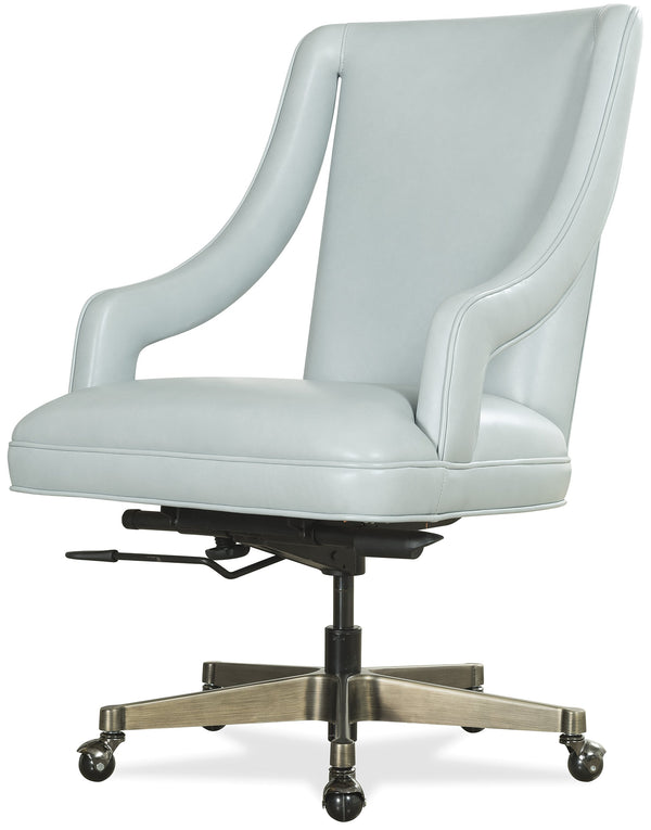 Hooker Furniture Meira Leather Executive Office Chair with Ergonomic Tilt Swivel and Metal Base EC210-022