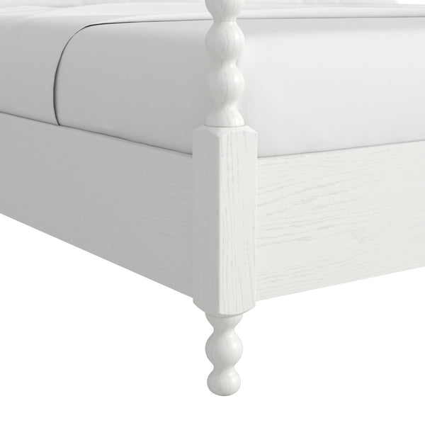 A.R.T. Furniture Haven QN Canopy Poster Bed - Elegant White Design with Upholstered Headboard for a Serene Bedroom 339135-2367CP