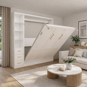 English Elm Diy Queen Murphy Bed with Integrated Workspace Desk for Studio and Home Office W5290S00002