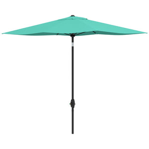 English Elm Outsunny 6.5' X 10' Rectangular Market Umbrella With Crank, Tilt & Uv Protection For Your Patio W2225P200817-GIGA