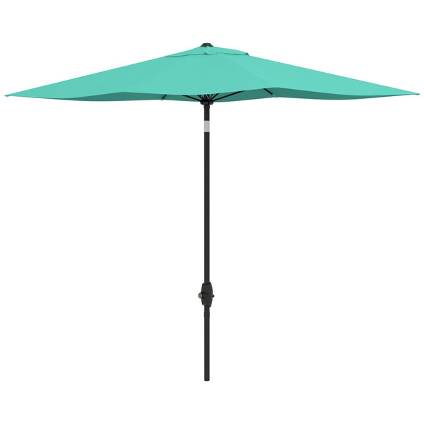 English Elm Outsunny 6.5' X 10' Rectangular Market Umbrella With Crank, Tilt & Uv Protection For Your Patio W2225P200817-GIGA