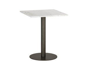 Sunpan Claudia Bistro Table - Elegant Art Deco Design with Unique Marble Top and Pewter Steel Base for Dining 24W x 24D x 30H