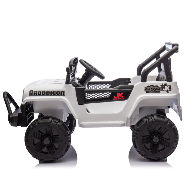 English Elm 12v Kids Electric Ride on Truck with Parental Remote Four Wheel Suspension and Led Lights White W1578P187457
