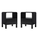 24" Rounded Edge 1 Drawer Nightstand - Set of 2 Black ELIB4CBL-2PK Walker Edison