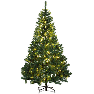 English Elm Homcom 6' Tall Prelit Douglas Fir Christmas Tree With 250 Warm White Leds & 1000 Tips For Festive Cheer W2225P249688