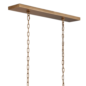 Daze Rectangular Chandelier - Elegant White Milk Glass & Antique Brass Design for Dining Spaces