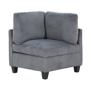 English Elm 6-Piece modular sectional with hidden storage drawers, side pockets and USB charging in corduroy fabric Dark Gray 26 L x 29 W x 15.75 H B011S01079