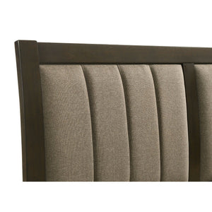 English Elm Clement Channel Tufted Eastern King Upholstered Bed with Warm Cocoa Fabric Panels B062S01705