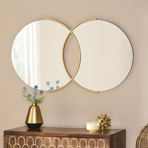 Christopher Knight Home® - Noble House - Hughey Modern Glam Overlapping Round Wall Mirror, Gold