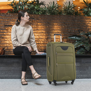 English Elm Softside Expandable 3 Piece Luggage Set with Spinner Wheels Tsa Lock Travel Ready N732P198614Y