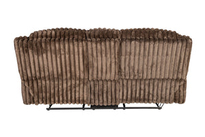 English Elm Living Chocolate Corduroy Motion Loveseat w Console & Cup Holders, Plush Manual Recliners, 85" B011P335400