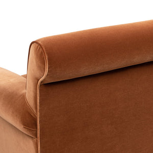 English Elm Alana Barrel Accent Armchair Velvet Upholstered with Rolling Casters for Living Rooms B2719P479034